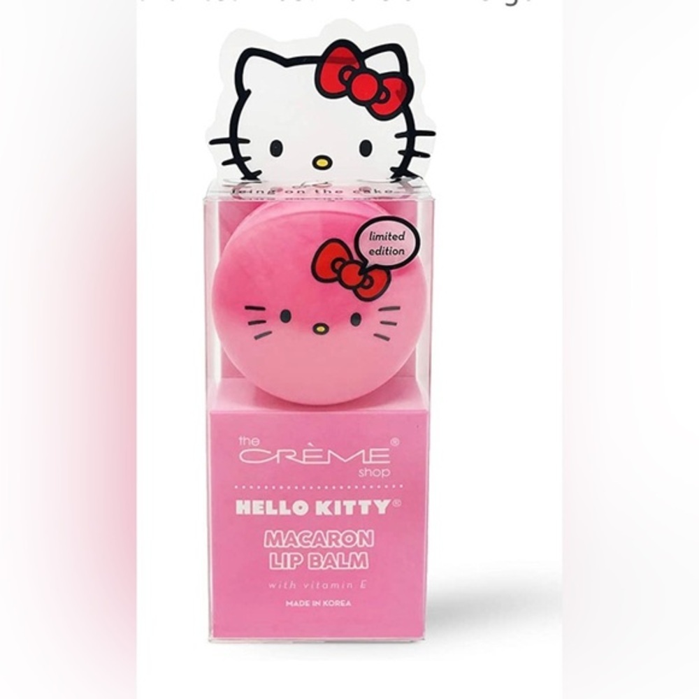 The Crème Shop x Sanrio Hello Kitty cake flavor Macaron Lip‎ Balm FREE